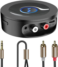 Thumbnail for Receptor Bluetooth 5.2 HiFi, Adaptador Bluetooth Jack 3.5mm Nivel Lossless para Estéreo Casa, Altavoz, Amplificador, con Salidas AUX/RCA, Largo Alcance, Audio HD y Baja Latencia