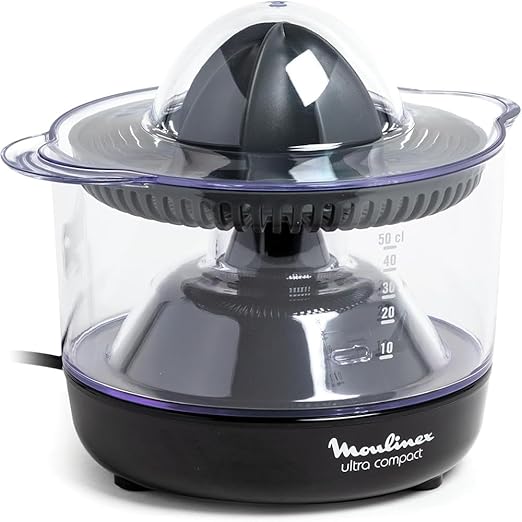 Moulinex PC1208 Ultra Compact Spremiagrumi Elettrico con Accensione e Spegnimento Automatici, 450 ml, 25W, Nero