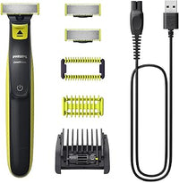 Thumbnail for Philips OneBlade, Auténtica Recortadora de Barba y Corporal, Afeitadora Eléctrica Hombre, Depilación masculina, 3 Cuchillas, 5 Longitudes, Kit para Cuerpo, En Seco y Húmedo, Recargable, QP2824/30