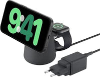 Belkin BoostCharge Pro Cargador Inalámbrico MagSafe 2 en 1 con MagSafe de 15 W, Carga Rápida para iPhone 17, iPhone Air, iPhone 16, Pixelsnap, AirPods y Otros Dispositivos con MagSafe - Negro