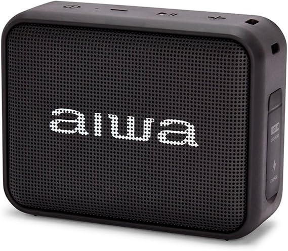 Aiwa BS-200BK: Altavoz Inalámbrico Portátil Bluetooth, True Wireless Stereo, Impermeable, Color Negro