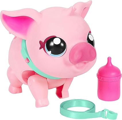 Little Live Pets - My Little Pig Pet, Cerdito Interactivo, Mascota de Juguete para cuidar,con Sonidos y Movimientos: Camina,Baila y Come. Niños +4 años, Famosa (LPW00000)