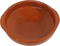 Fackelmann Cazuela de Barro Tradicional, Cazuela de Cerámica Rústica, Apta para Cocina de Gas y Eléctrica, Microondas y Horno, Color Natural, 16 cm Diámetro, Borde 4 cm, 1 ud.