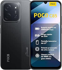XIAOMI POCO C85 - Smartphone de 6+128GB, Cámara Dual de 50MP con AI, Pantalla inmersiva de 6,9”, Potente procesador Octa-Core, Carga rápida de 33W, 6000mAh, Cargador no Incluido, Negro (Versión ES)