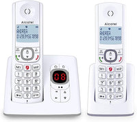 Thumbnail for ALCATEL F530 Voice Dúo - Teléfono Inalámbrico DECT Con Contestador - Gran Pantalla Retroiluminada - Manos Libres - Bloqueo de Llamadas - 2 Teclas de Memoria Directa - 2 terminales - Blanco/Gris