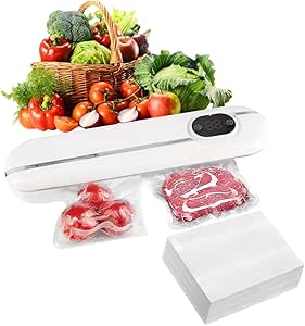 Envasadora al Vacío 5 en 1, Maquina al Vacio de Alimentos para Uso Doméstico y Comercial, Secos y Húmedos, Incluye 100 Bolsas