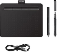 Wacom Intuos S - Bandeja de Dibujo portátil (para Pintar y editar Fotos con lápiz 4K Sensible a la presión y 1 Descarga de Software), Color Negro