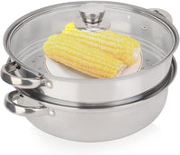Olla Al Vapor De Doble Capa Para Cocinar, Olla Al Vapor De Verduras De 28 Centímetros, Olla Al Vapor De Acero Inoxidable, Olla Al Vapor De Vidrio Con Tapa De Albóndigas De Verduras
