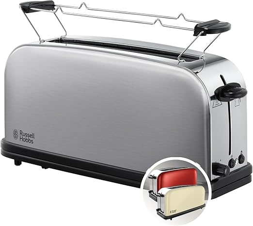 Russell Hobbs Adventure 21396-56 – Tostadora, Ranura Larga y Ancha, para 2 Rebanadas, Acero Inoxidable