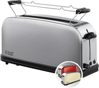 Russell Hobbs Adventure 21396-56 – Tostadora, Ranura Larga y Ancha, para 2 Rebanadas, Acero Inoxidable