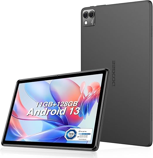DOOGEE T10S Android 13 Tablet, 10.1 Pulgadas, 11GB+128GB(TF 1TB), Octa-Core Dual SIM 4G LTE, WiFi 2.4G/5G Tablet, Batería 6600mAh,8MP+5MP, GPS/OTG/TÜV SÜD Certificado Blue Light Eye Protection (Gris)