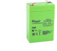 U-Power Batería AGM 6V 2.8Ah – Sellada Recargable Plomo-Ácido VRLA – para Alarmas, SAI/UPS, Seguridad, Juguetes Eléctricos y Más – Terminal Faston F1 (4.8 mm)