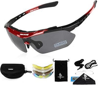 FREE SOLDIER Gafas Ciclismo Hombre Gafas tácticas Militares Gafas Motocross anti-UV400 Gafas de Sol polarizadas 5 en 1 para MTB Airsoft Correr, Pescar, Conducir, Deportes al Aire Libre