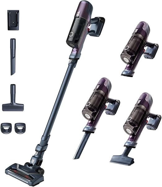 Rowenta XPert 6.60 - Aspiradora escoba versátil sin cable, con 3 funciones en 1 multiespacios, batería de litio, 2 velocidades, gatillo Boost, ligero y portatil, Lila RH6838