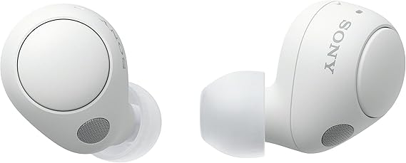 Sony WF-C700N Auriculares Inalámbricos, Bluetooth, Cancelación de Ruido (Pequeños, Ligeros y con conexión multipunto, IPX4, hasta 20hr de Autonomía, Carga Rápida, iOS & Android) Blanco