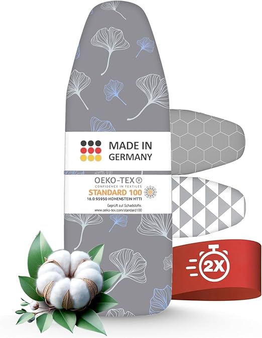 arteneur® - Premium Funda Tabla de Planchar Ajustable I 4 Capas I 5 Tallas I Refleja el Calor y el Vapor I OEKOTEX100 I Banda Elástica I para Tables de Planchar 140x40 cm