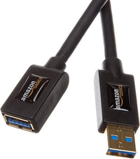 Amazon Basics Cable alargador USB-A 3.0 tipo macho a tipo A-hembra (3 m), Negro