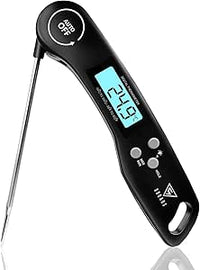 DOQAUS Termómetro Cocina de Lectura instantánea de 3s, Termómetro Alimentos Digital con Sonda larga y ° C / ° F Conmutable, para Carne, BBQ, Comida, Horno, Liquidos, Aceite, Agua(Negro)