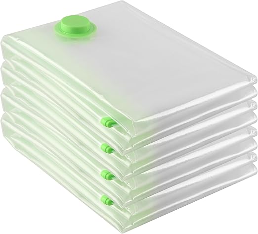 Hikkon Bolsas de Almacenamiento al Vacío-4 Piezas Extra Grandes(130 x 100 cm) - Ahorro Espacio 80%, Ropa de Cama, Edredones, Almohadas,Sábanas,Mantas