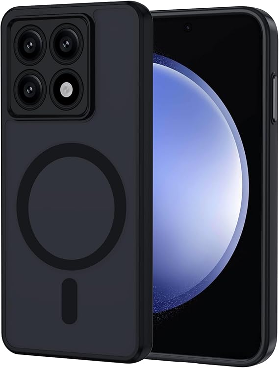 XTCASE Funda Magnética para Xiaomi 14T, Cáscara Translúcido Mate Protección contra caídas de Grado Militar, A Prueba de Golpes y Resistente a arañazos Protectora, Negro