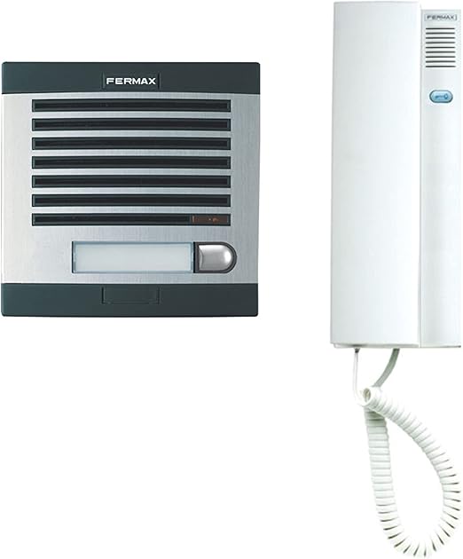 Fermax 6201 - Kit portero automático, 1 línea, color gris y negro, Fuente de alimentación: 12Vac / 1A-DIN4