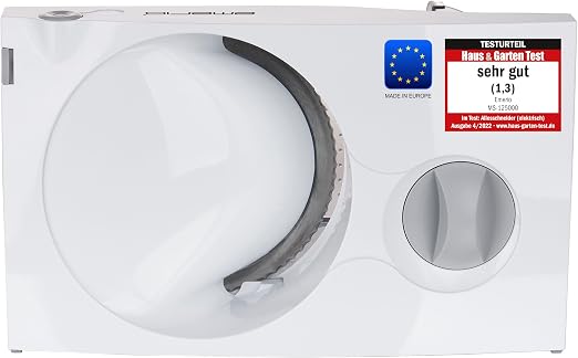 EMERIO Cortadora multiusos, Made in EU, MS-125000, cuchilla de acero inoxidable de Alemania, ajustable de 0 a 17 mm, plegable para ahorrar espacio, con interruptor de seguridad, Eco 100 W