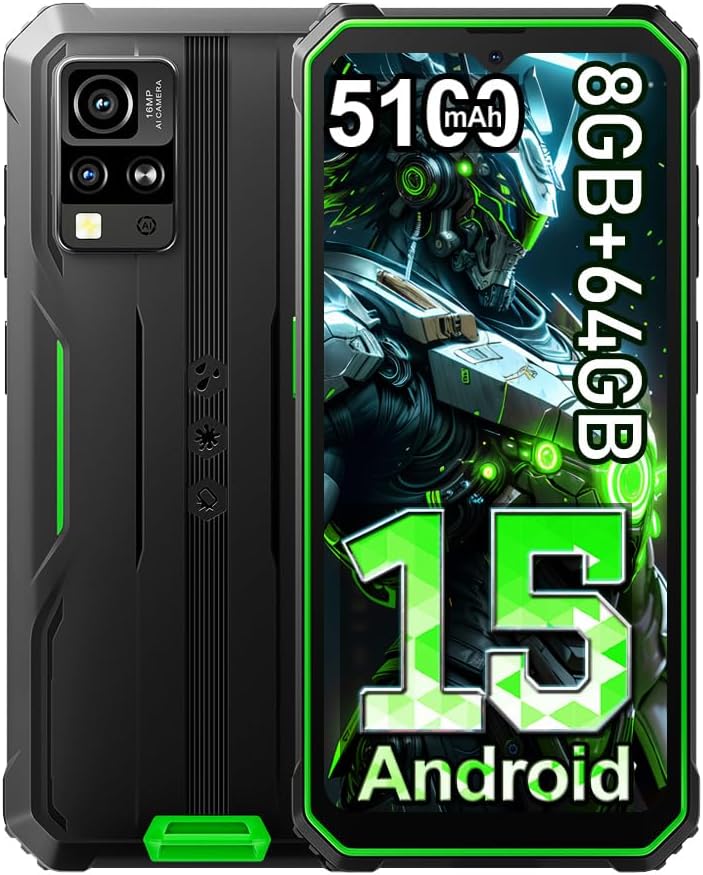 Blackview BV4800 SE (NFC) Téléphone Portable Incassable, 12Go+64Go/TF 1To Octa-Core, Android 15, 6.56" HD+, Smartphone Incassable, 5180mAh, 16MP+8MP, 4G Dual SIM, 3 Slot/GPS/Face ID/NFC Orange