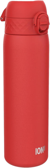 ION8 Botella Agua Inox Ligero, 600ml, Sin Aislamiento, a Prueba de Fugas, Fácil de Abrir, Cerradura Segura, Aptas para Lavavajillas, Fácil de Limpiar, Resistente a Rayones, Rojo