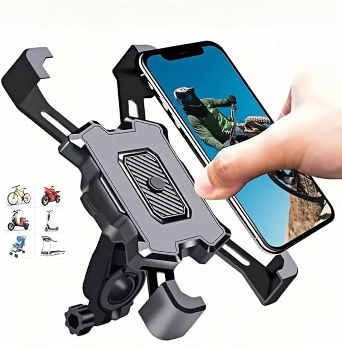 Soporte Movil Bicicleta Soporte Móvil Moto Universal Teléfono Soporte Movil Scooter Moto Mtb Bici Manillar Patinete Manillares Portamoviles 360°rotación Para iPhone Samsung Galaxy Huawei Xiaomi Oppo