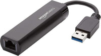 Amazon Basics Adaptador de USB 3.0 a Internet 10/100/1000 Gigabit Ethernet Negro