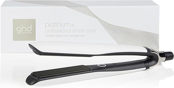 ghd Platinum+ Blanca - Plancha de Pelo Profesional Inteligente, Cabello Más fuerte, Más Brillo y Protección del Color - Para todo Tipo de Cabello - (Enchufe Europeo)