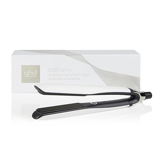 ghd Platinum+ Blanca - Plancha de Pelo Profesional Inteligente, Cabello Más fuerte, Más Brillo y Protección del Color - Para todo Tipo de Cabello - (Enchufe Europeo)