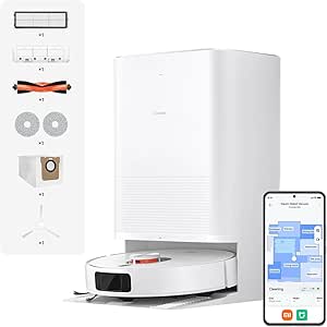 XIAOMI Robot Vacuum X20 Pro- Robot Aspirador y fregasuelos con Sistema Inteligente de navegación láser (LDS), succión de 7000 Pa, rutas de Limpieza en Zigzag, Blanco (Versión ES)