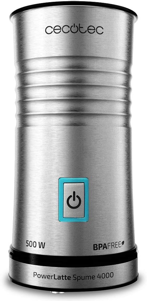 Cecotec Espumador de leche Power Latte Spume 4000. 500 W, Capacidad de 115ml, Sin Cables, 3 Modos de Funcionamiento, Todo Tipo de Leche, Base 360º antideslizante