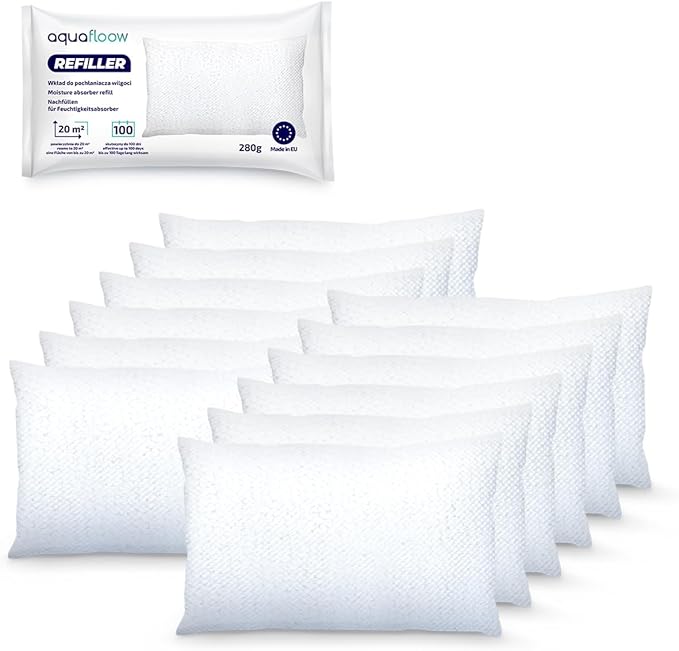 Aquafloow Bolsa Recambio Absorbe Humedad 280 g, para Habitaciones de hasta 20m³ | Previene la Condensación y Los Malos Olores, Absorbe Humedad
