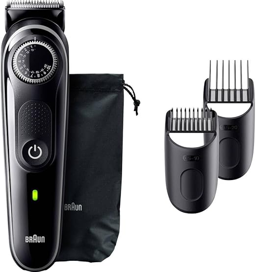 Braun Recortadora De Barba Series 3, Máquina Cortar Pelo, maquina de afeitar,Cortapelos Hombre con Lámina Ultraafilada, 40 Ajustes De Longitud, Recargable, 80 Minutos De Autonomía, BT3440