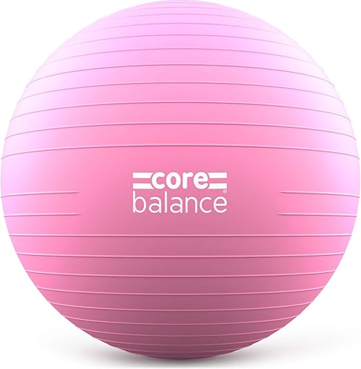 Core Balance, Pelota de Pilates, Fitness, Yoga, Embarazo, Fitball para Ejercicios Gimnasia - Muy Resistente – Tamaño 55cm 65cm 75cm 85cm - Hinchador Incluido