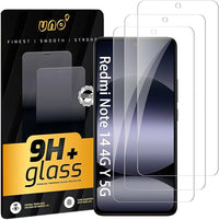 Uno' 3 Uds Protector De Pantalla De Cristal Templado Para Xiaomi Redmi Note 14 4G Y 5G Ultraresistente, Dureza 9h, Antiarañazos, Anti-huellas, Alta Sensibilidad, Transparencia Hd, Sin Burbujas
