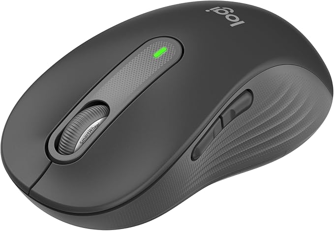 Logitech Signature M650 L Inalámbrico Ratón - para große Hände, Leise Klicks, Anpassbare Seitentasten, Bluetooth, Kompatibilität con mehreren Geräten - Gris