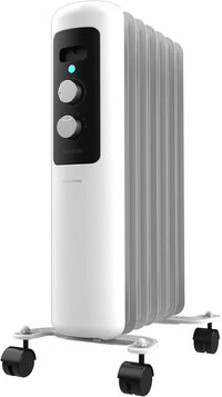 Thumbnail for Cecotec Radiador Eléctrico de Aceite Bajo Consumo de 7 Módulos ReadyWarm 750 Space White. 1500W, 3 Niveles de Potencia, Sistema de seguridad y Ruedas, Ideal para 15m², Blanco