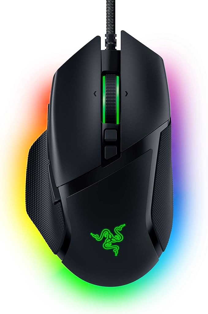 Razer Basilisk V3 - Ratón para Juegos Personalizable con Cable (10+1 Botones Programables, Rueda Inclinable Hyperscroll, 11 Zonas De Iluminación, Interruptores Ópticos de Ratón, Sensor Óptico) Negro