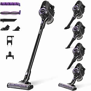 Taurus - Aspirador escoba HS-2900, 3-in-1: escoba eléctrica, de mano y vertical, Autonomía 50 min, Filtro EPA, Modo Eco y Turbo, Zapata con 2 cepillos intercambiables, Set accesorios, Negro