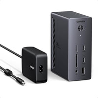 UGREEN Revodok Pro Docking Station USB C 2 DisplayPort 4K 120Hz y 1 HDMI 4K 60Hz Triple Pantalla Extensión 14 en 1 Hub Dock Station con Multi USB 10Gbps Ethernet Gigabit 100W PD Carga SD TF 3.5mm