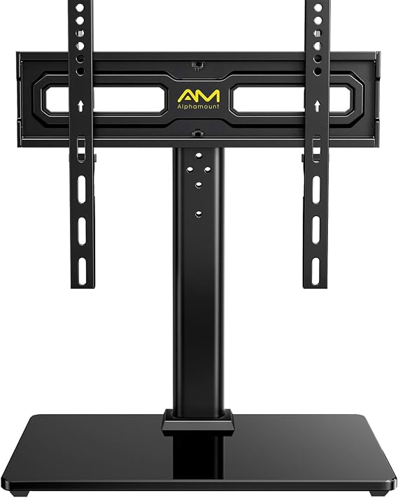Soporte Giratorio para TV Sobremesa Universal para TV de LCD LED OLED de 24-60 Pulgadas - Soporte Pie de Altura Ajustable, Máxima de 45kg, VESA Máx. de 400x400 mm