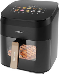Cecotec Freidora sin Aceite con Grill 6,5L Cecofry&Grill Smokin' 6500 Plus. 2200 W, Freidora, Grill y Plancha, Temp. Regulable 40-200ºC, Ahumador Integrado, Doble Grill, 10 Menus, Ventana Frontal