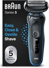 Thumbnail for Braun Series 5 Afeitadora Eléctrica Hombre, Máquina de Afeitar Barba EasyClean, Uso En Seco Y En Mojado, Recargable, Inalámbrica, 51-B1000s, Azul