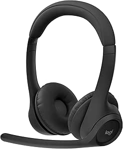Logitech Zone 300, Auriculares con micrófono Bluetooth inalámbricos con cancelación de Ruido, compatibles con Windows, Mac, Chrome, Linux, iOS, iPadOS, Android - Negro
