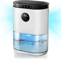 Deshumidificadores 2.3L, doble semiconductor deshumidificador, descongelación automática, sensor de humedad, ajuste de hora, 7 colores LED, apagado automático, para la habitación