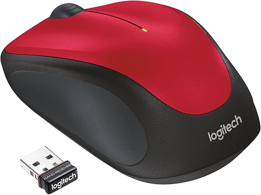 Logitech M235 Ratón inalámbrico, 2,4 GHz con Receptor Unificador USB, Seguimiento Óptico de 1000 DPI, Batería de 12 meses, Compatible con PC, Mac, portátil, Chromebook - Rojo