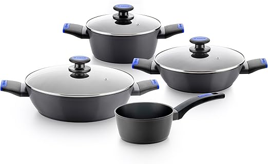 MONIX Martín Berasategui | Batería de cocina 7 piezas, Aluminio Forjado con Antiadherente, sin PFOA, Apta para todo tipo de Cocinas incluida Inducción